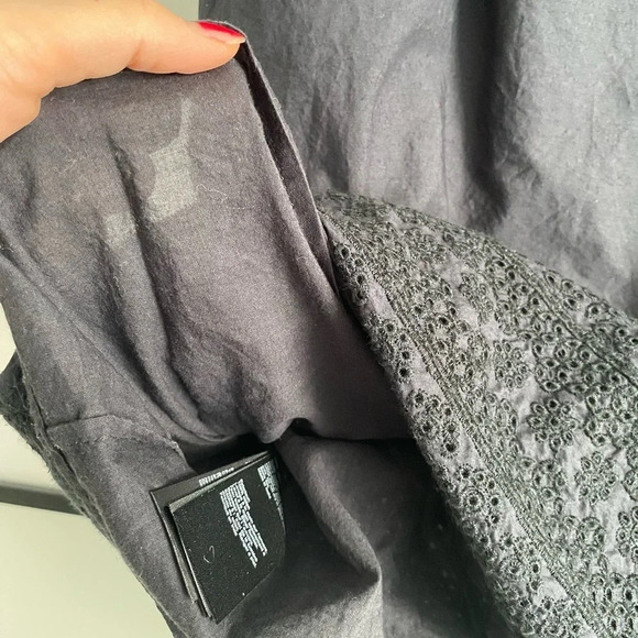 ALL Saints Livia Trixie Black Off Shoulder Smocked Eyelet  Mini Cotton Dress S - Picture 6 of 9